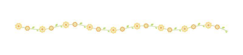 Cute Spring Floral Divider Borders. Springtime and Easter flower separators design elements. vector