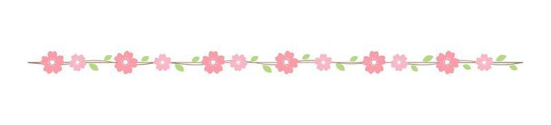 Cherry Blossom Divider Borders. Springtime Sakura Japanese flower separators design element. vector