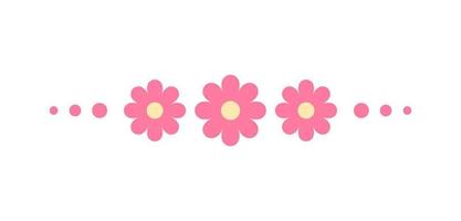 Cute floral divider border line illustration vector