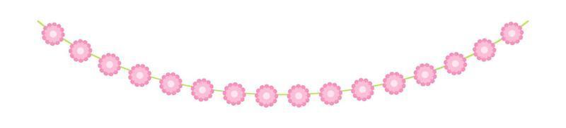 Cute spring floral garland illustration. Flower buntings for springtime designs. vector