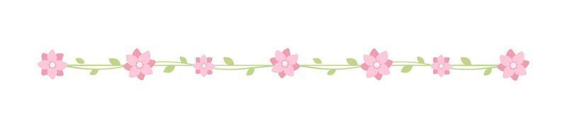 Cute Spring Floral Divider Borders. Springtime and Easter flower separators design elements. vector