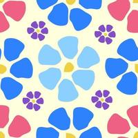 Colorful floral seamless pattern with simple flowers vector