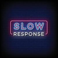 Neon Sign slow response with brick wall background vector