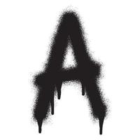 Graffiti font alphabet A with black spray paint. Vector illustration.