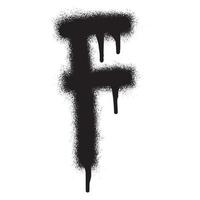 Graffiti font alphabet F with black spray paint. Vector illustration.