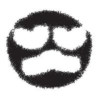 Scary emoticon graffiti with black spray paint. Vector illustration