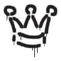 graffiti spray crown icon with black spray paint. Vector illustration