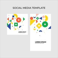 Template for the design of social networks. Minimalistic, austere, laconic design based on color geometric elements. vector