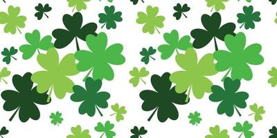 Light green and dark green shamrocks seamless pattern for St. Patrick's Day vector