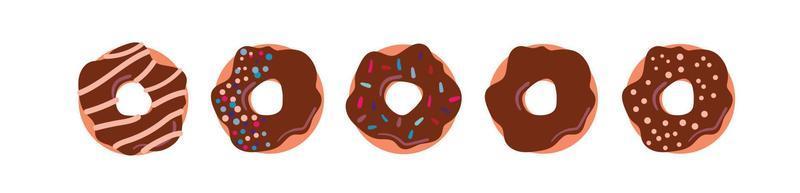 rosquillas decorado con asperja y chocolate vector