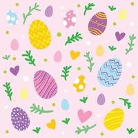Decorative items for decoration for Easter - eggs, leaves, earrings, spring colors vector