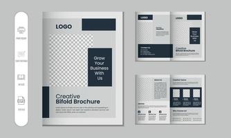 bifold folleto y empresa perfil, volantes, revista, anual informe, portafolio a4 Talla modelo diseño vector