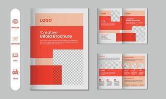 Bifold brochure and company profile, flyer, magazine, annual report, portfolio a4 size template design vector