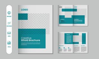 Bifold brochure and company profile, flyer, magazine, annual report, portfolio a4 size template design vector