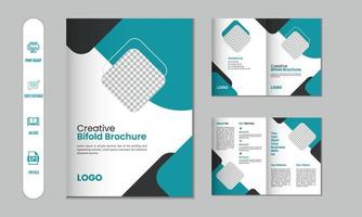 Bifold brochure, company profile, flyer, magazine, annual report, portfolio a4 size template design vector