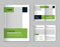 bifold folleto, empresa perfil, volantes, revista, anual informe, portafolio a4 Talla modelo diseño vector