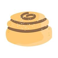 Cinnamon bun sweet roll with sugar vector