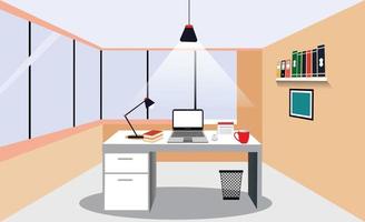 Flat workspace with modern elements vector