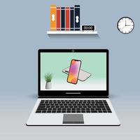 Laptop flat vector illustration