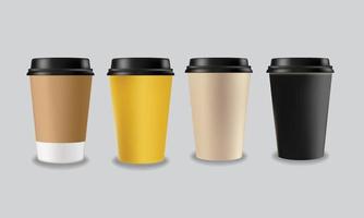 realista café tazas con vector diseño