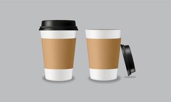 Set of realistic blank mock up paper cups. Coffee cup with short and long  size. Vector illustration isolated 2940537 Vector Art at Vecteezy