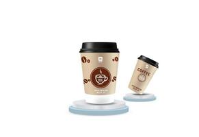 Realistic coffee cups with Vector Design