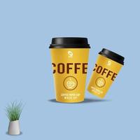 Realistic coffee cups with Vector Design