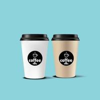 Realistic coffee cups with Vector Design