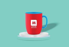 Ceramic coffee cup mug mockup design with a background vector