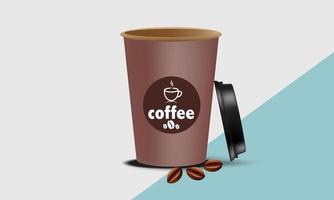 Realistic coffee cup with Vector Design