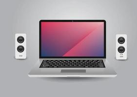 laptop computer with Gradient screen vector