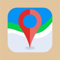 Map icon with pointer vector