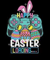 contento Pascua de Resurrección cargando vídeo juego controlador Pascua de Resurrección juego de azar camiseta diseño vector