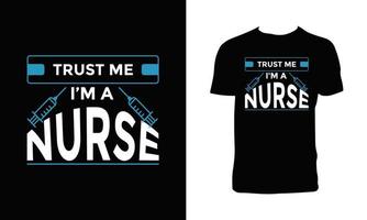 Nurse Typography Tee Design. vector