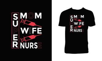 Nurse Typography Tee Design. vector