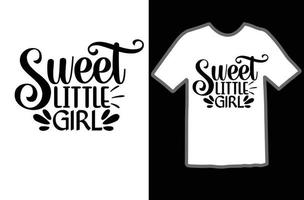 dulce pequeño niña svg t camisa diseño vector