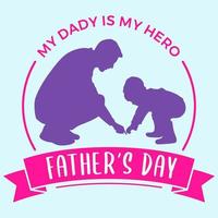 Vector concept illustration of Fathers day with circle and text for logo, icon, sign and other.