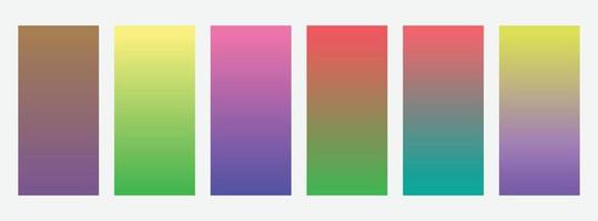 set of 6 gradient wallpapers for mobile phone screen flat vector