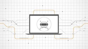 Resumen de fondo de tecnología portátil. ai tecnología de inteligencia artificial con línea digital, color de portátil negro, estilo moderno, elemento, punto, alta tecnología, vector. portátil tecnológico para banner web, vector