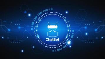 chatbot Ai artificial intelligence technology hitech concept. chatbot application smart bot, open Ai, line, technology Abstract, vector. design for chatting, web banner, background, transformation. vector