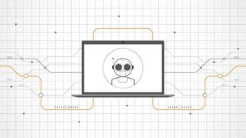 Resumen de fondo de tecnología portátil. ai tecnología de inteligencia artificial con línea digital, color de portátil negro, estilo moderno, elemento, punto, alta tecnología, vector. portátil tecnológico para banner web, vector