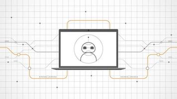 Resumen de fondo de tecnología portátil. ai tecnología de inteligencia artificial con línea digital, color de portátil negro, estilo moderno, elemento, punto, alta tecnología, vector. portátil tecnológico para banner web, vector