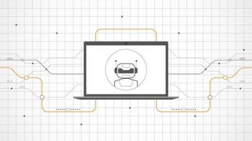 Resumen de fondo de tecnología portátil. ai tecnología de inteligencia artificial con línea digital, color de portátil negro, estilo moderno, elemento, punto, alta tecnología, vector. portátil tecnológico para banner web, vector