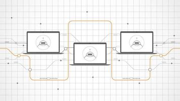 Resumen de fondo de tecnología portátil. ai tecnología de inteligencia artificial con línea digital, color de portátil negro, estilo moderno, elemento, punto, alta tecnología, vector. portátil tecnológico para banner web, vector