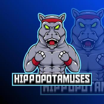 Hippopotamuses Fighter Animal Logo vector