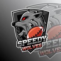 Speedy Wolves Logo Team Badge vector