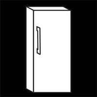 Vector, Image of refrigerator icon, Black and white color, on a black background vector