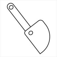 Vector, Image of big knife, Black and white color, with transparent background vector