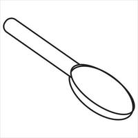 Vector, Image of tablespoon, Black and white color, with transparent background vector