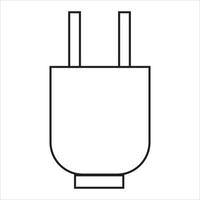 Vector, Image of power plug, Black and white color, with transparent background vector